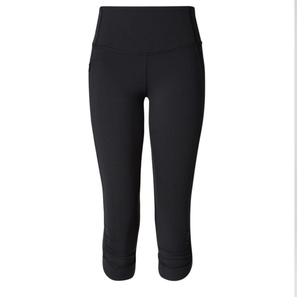 Lululemon Stop At Nothing Crop Reflective Mesh Leggings Black